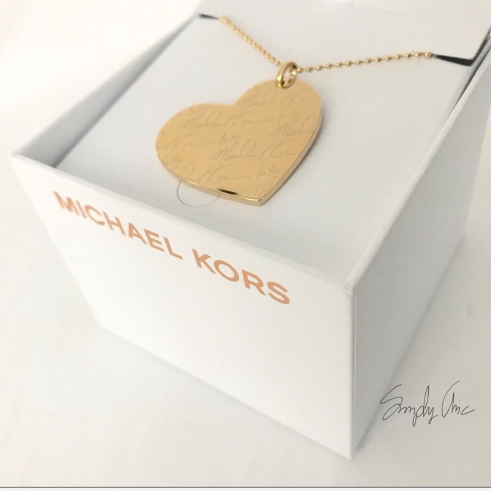 NWT authentic MK gold tone heart pendant - Picture 2 of 6